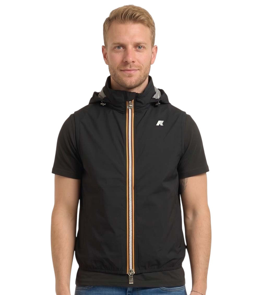 Black Sleeveless Hood Jacket