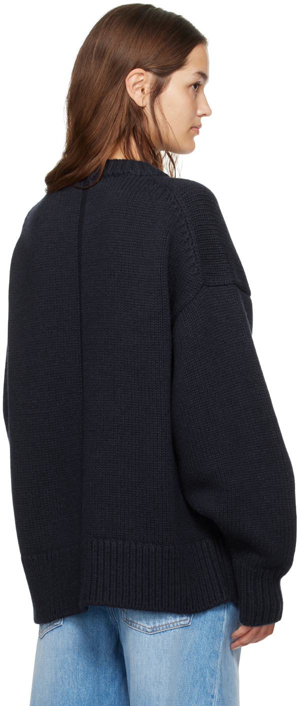 The Row Navy Ophelia Sweater
