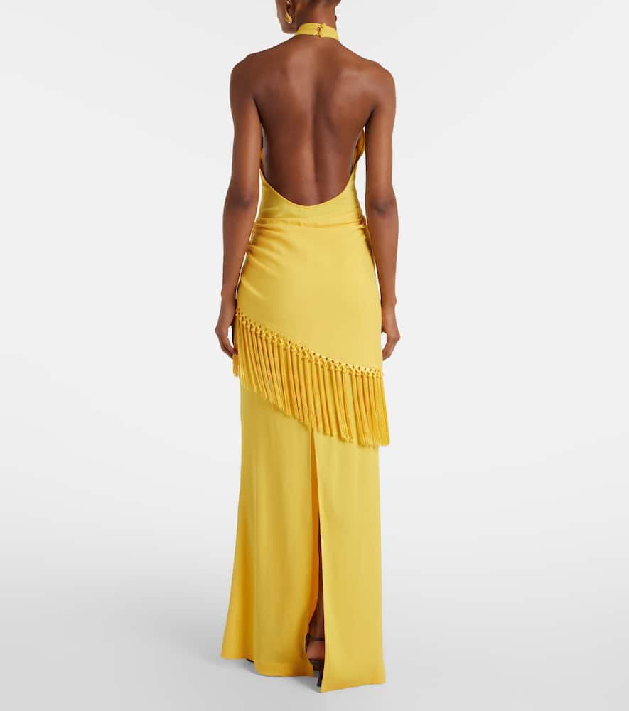Meteora open-back crêpe cady gown