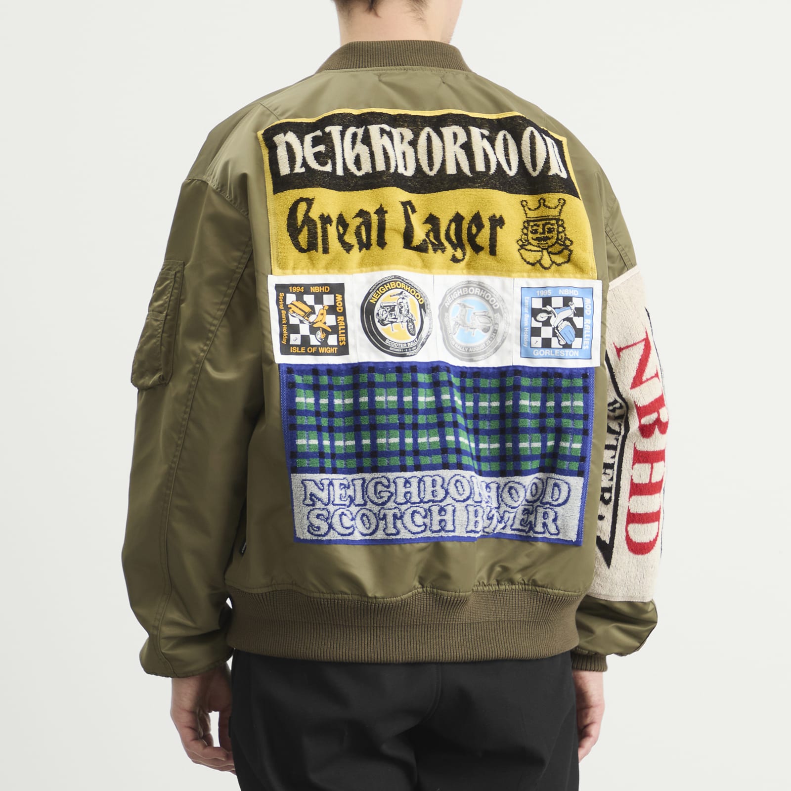 Men's Mod Patch MA-1 Flight Jacket in Olive Drab