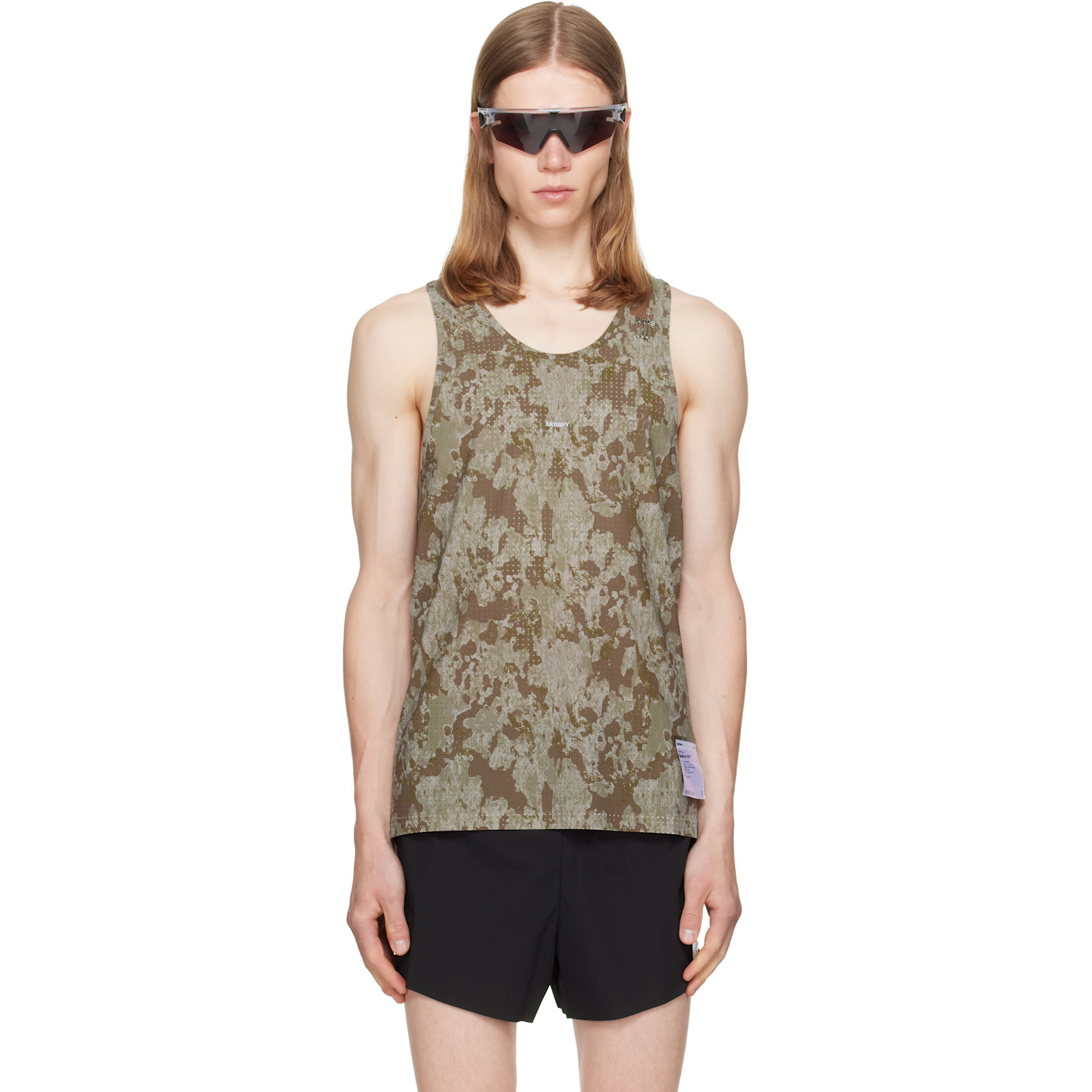 Khaki Space‑O Singlet Tank Top