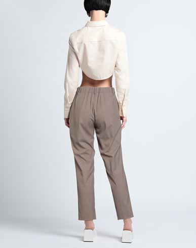 Woman Pants Khaki Size 8 Viscose, Polyester, Elastane