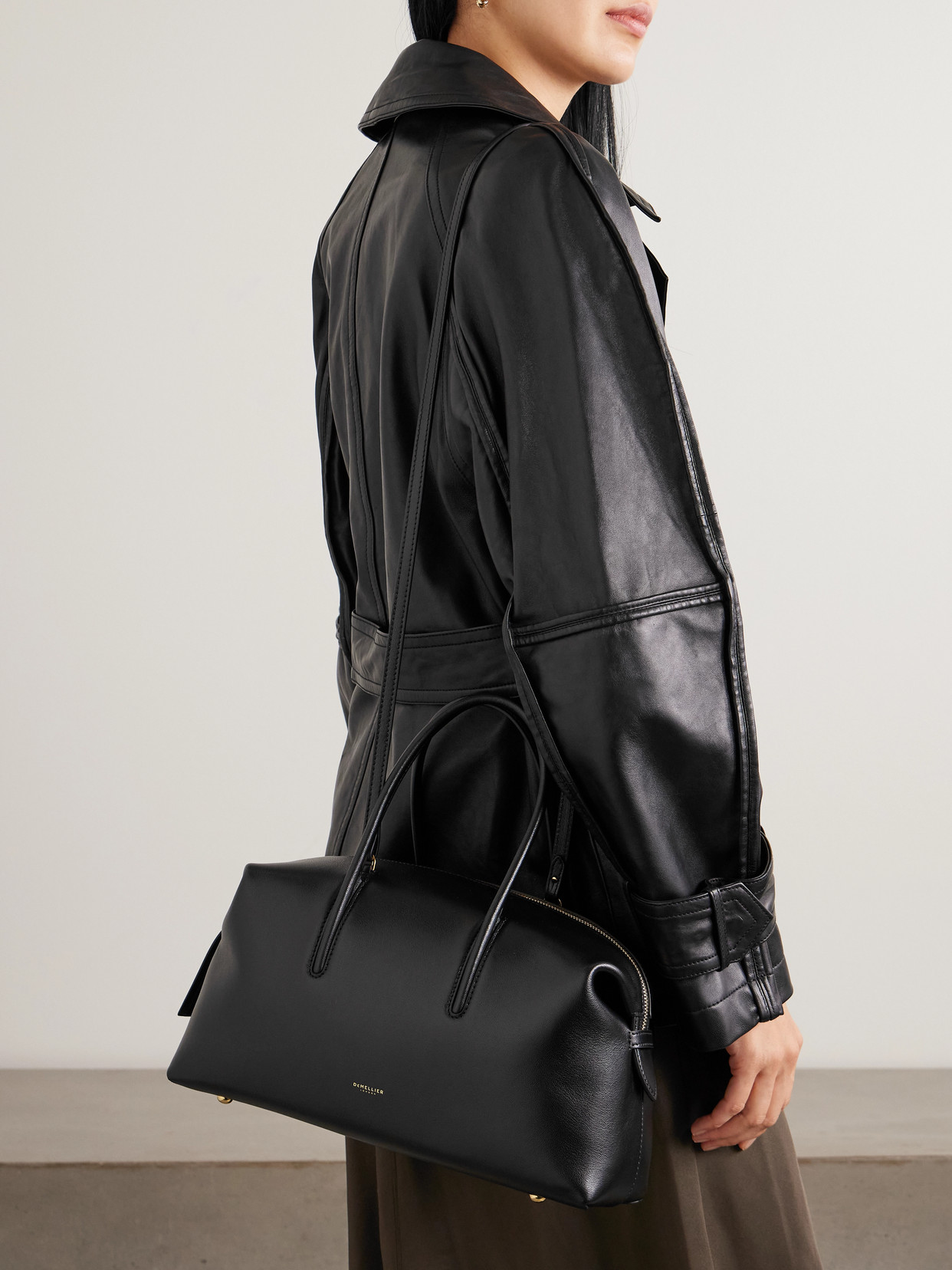 The Midi Stockholm Medium Textured-leather Tote Bag - Black