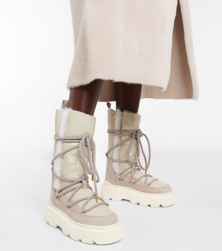 Inuikii Leather shearling-trimmed snow boots