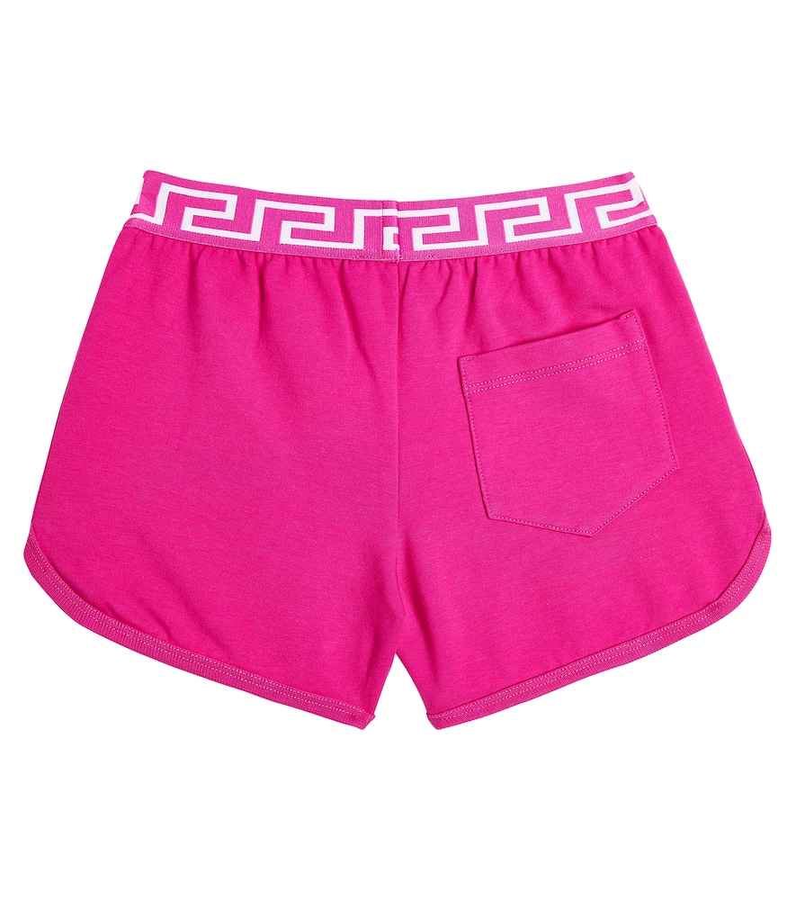 Versace Kids Greca cotton-blend jersey shorts