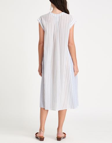 Woman Midi dress Blue Size S Cotton