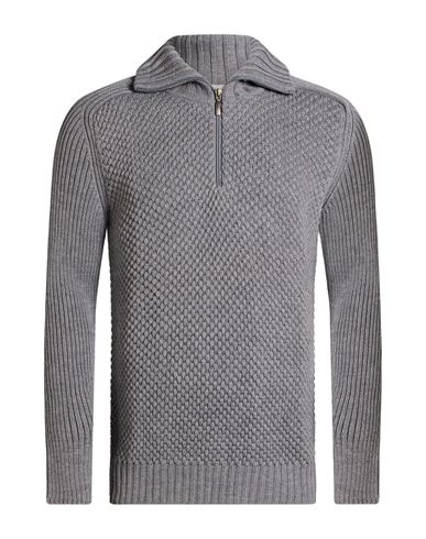 Man Turtleneck Grey Size L Merino Wool, Acrylic