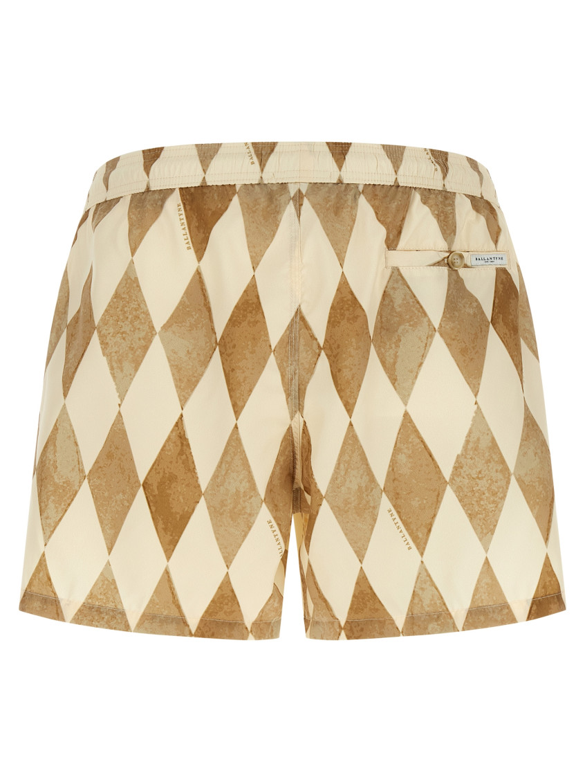 Ballantyne - swimsuit shorts diamond pattern elastic waistband