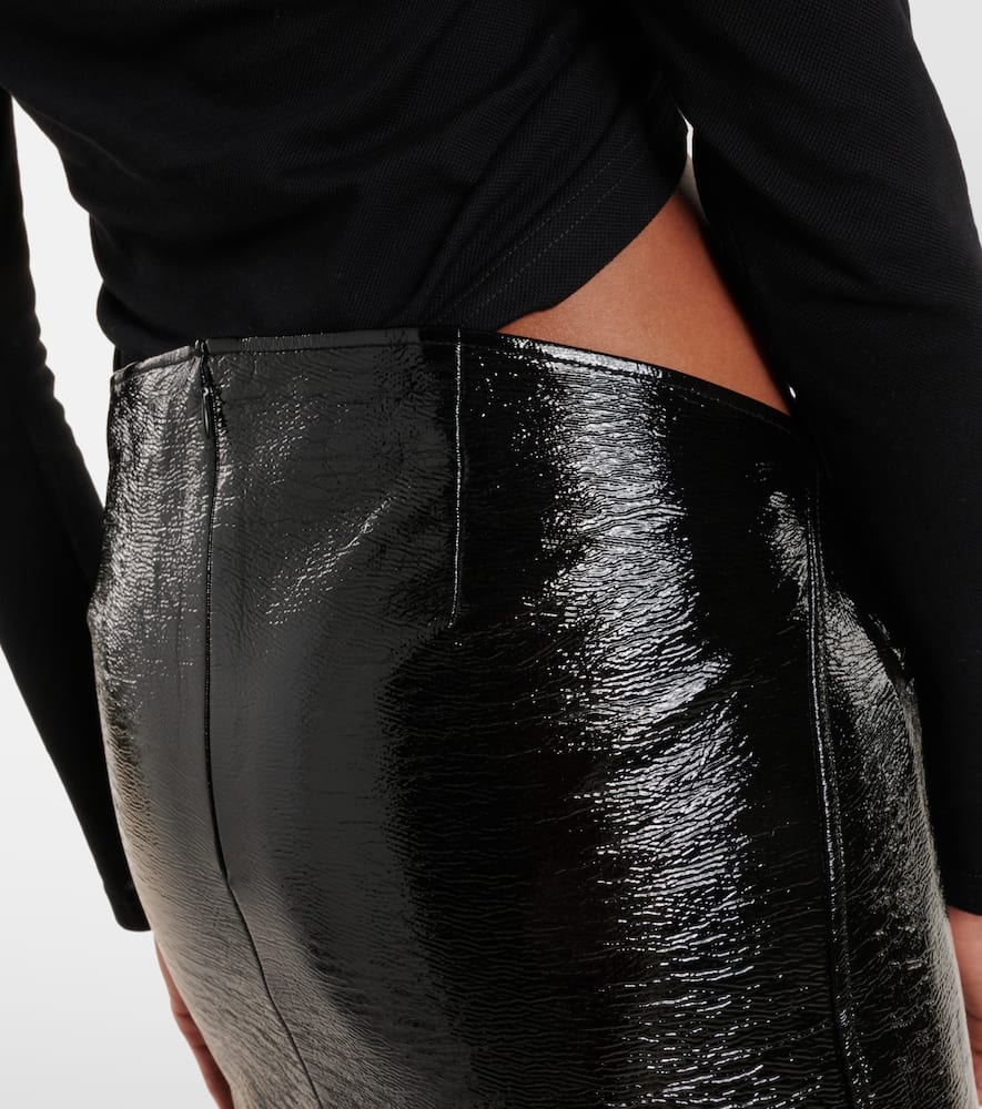 Courrèges Faux leather midi skirt
