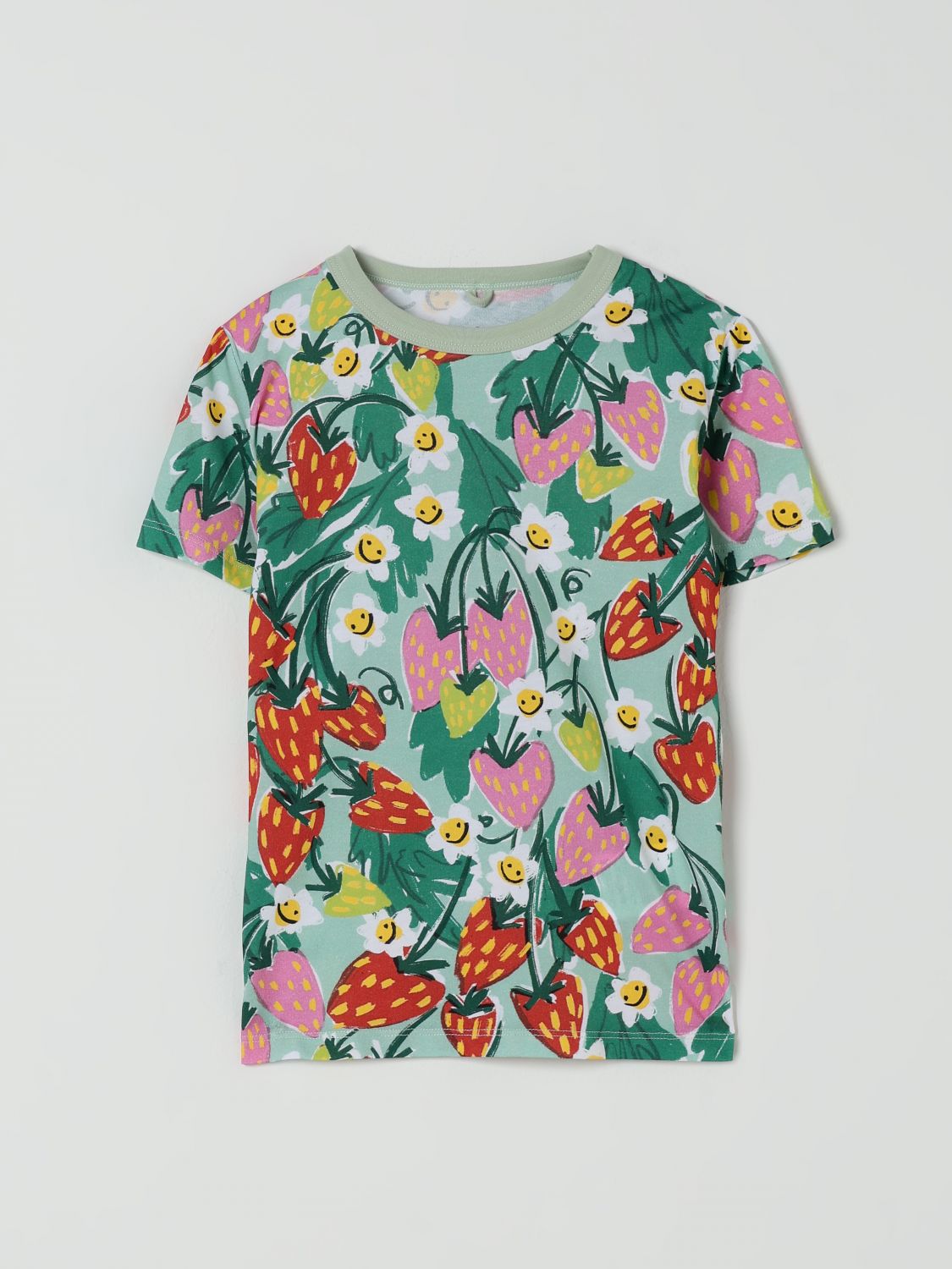 Stella McCartney Kids strawberry-print T-shirt - Green