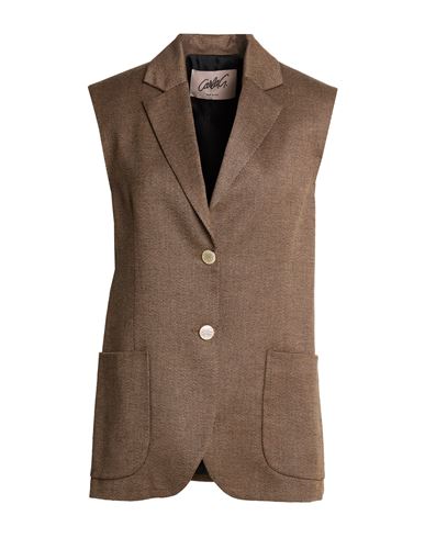 Woman Tailored Vest Light brown Size 4 Viscose, Polyester, Virgin Wool, Elastane