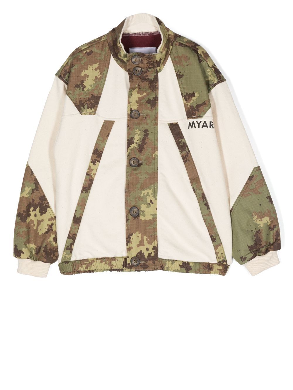 Camouflage-print button-up jacket - Neutrals