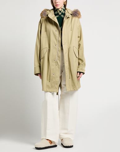 Woman Coat Green Size L Cotton