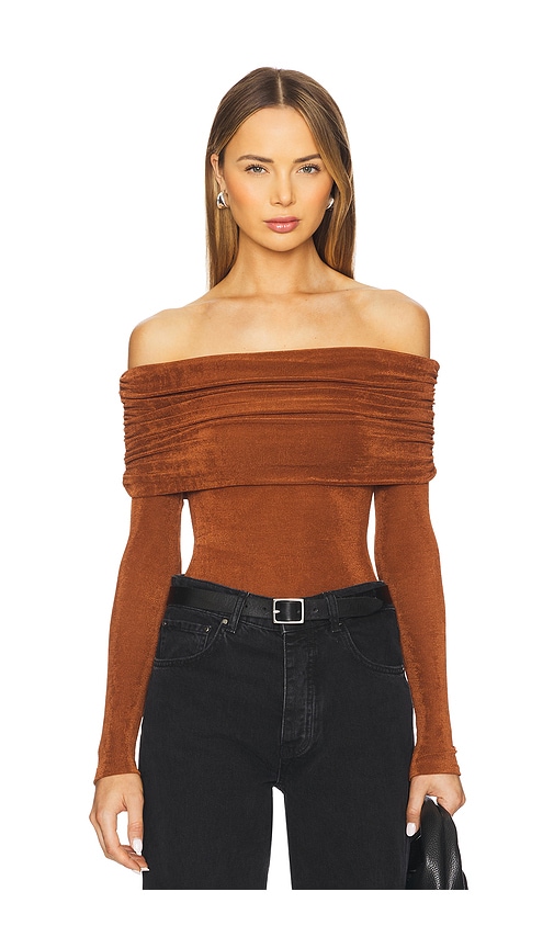 SEROYA Nora Top in Brown. - L also in