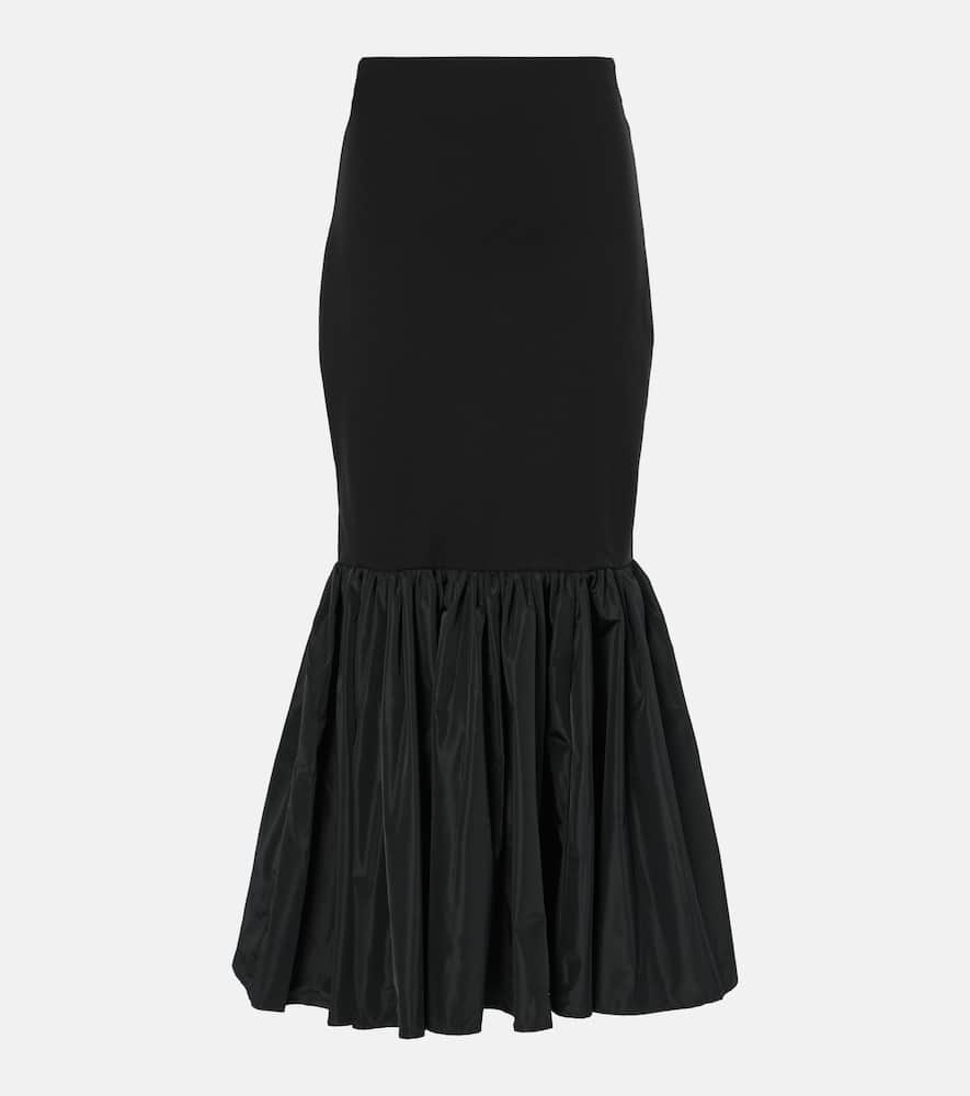 Hawthorne taffeta-trimmed ponte maxi skirt