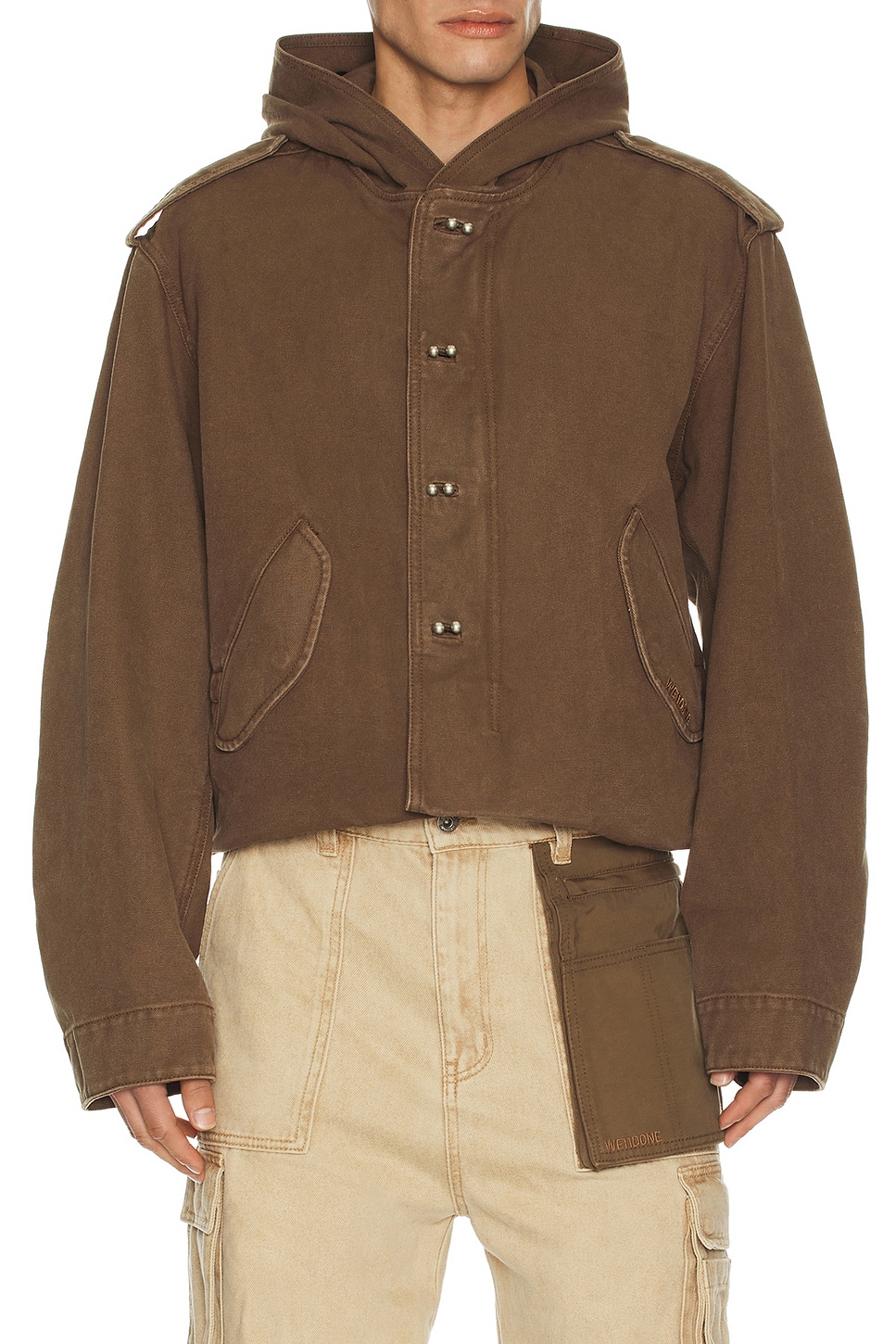 WE11DONE Folded Shortened Jacket in Brown - Brown. L also in