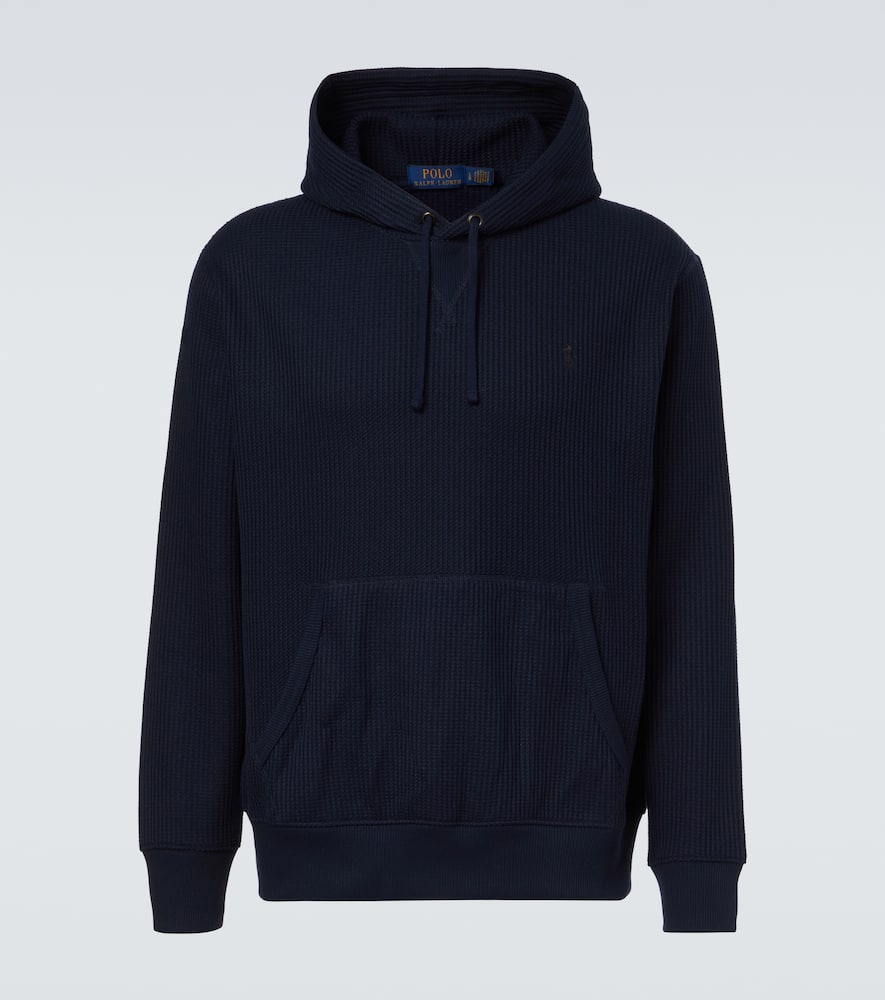 Waffle-knit hoodie