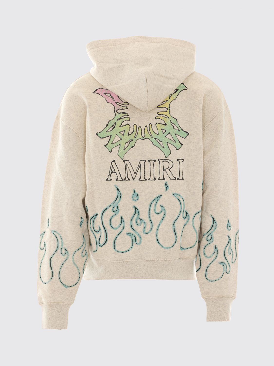 Amiri MA Quad Flames Hoodie in Ivory