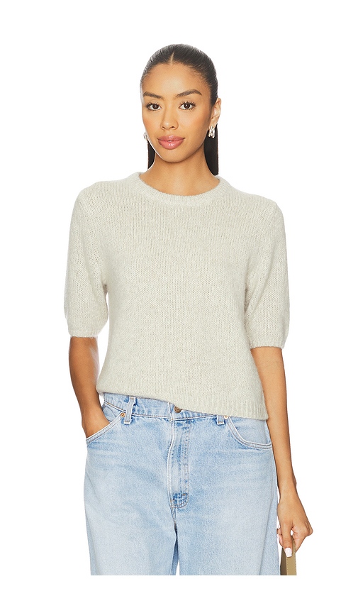 W. Cashmere Brenda Short Sleeve Pullover in Brown. S. Also in