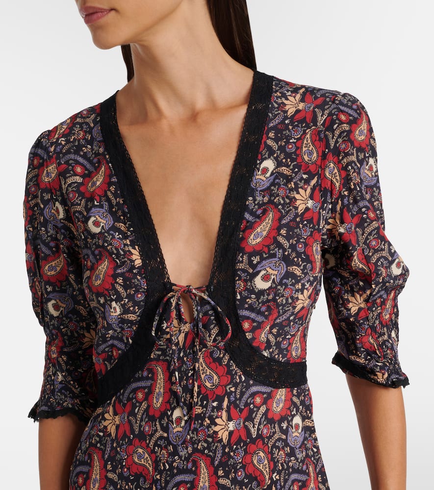 Amina floral crêpe de chine midi dress