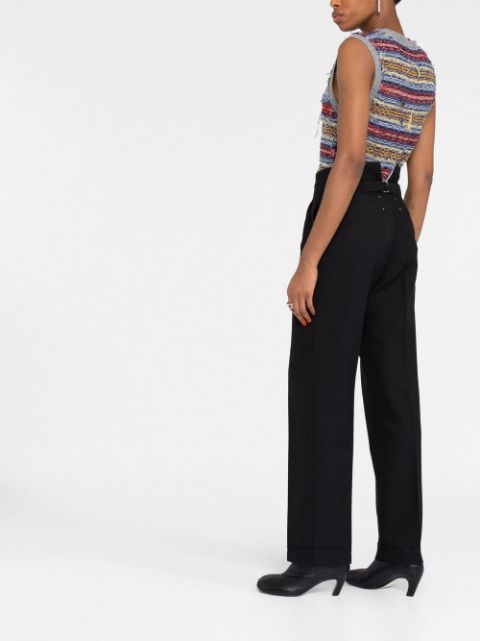 High-waisted wool trousers