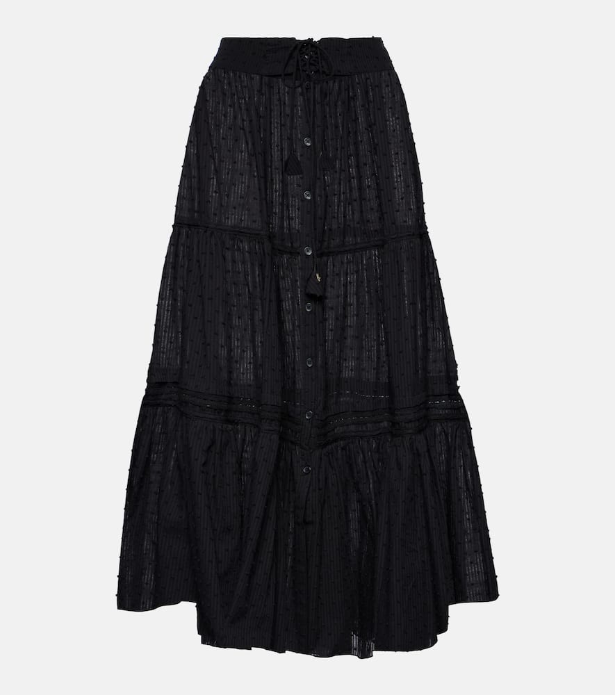 Brie cotton-blend midi skirt