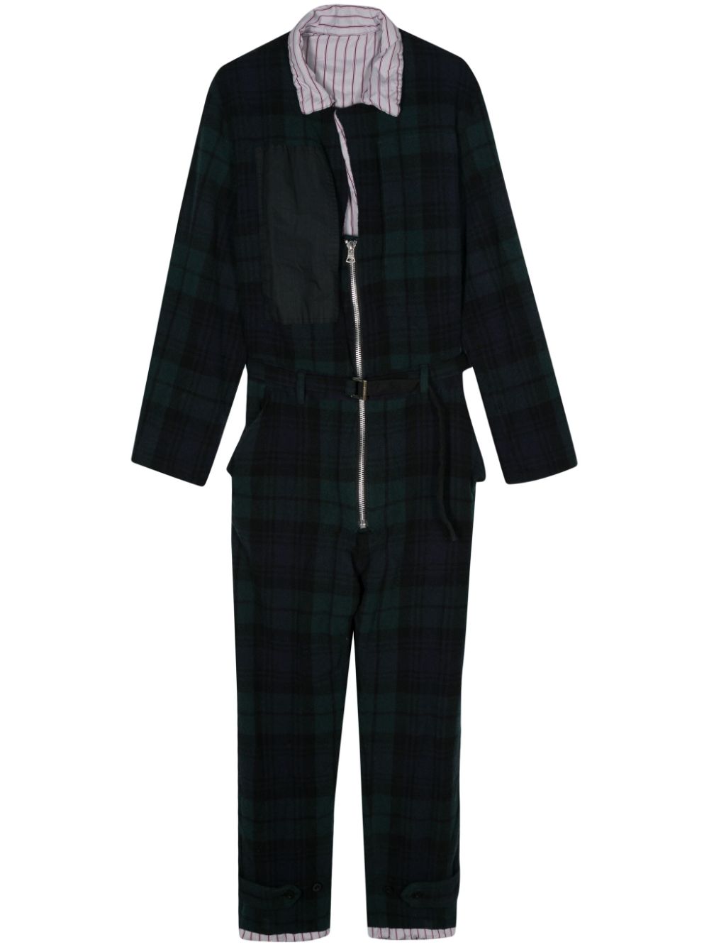Checked flannel jumpsuit - Green