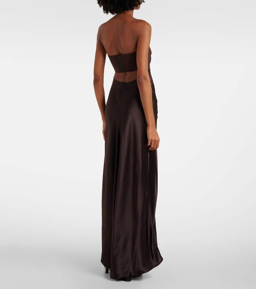Wayfaring gathered strapless midi dress