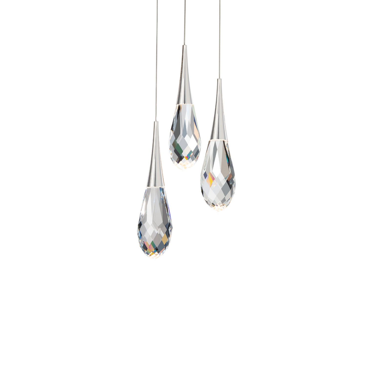 Hibiscus 3-Light LED Pendant in Polished Nicke