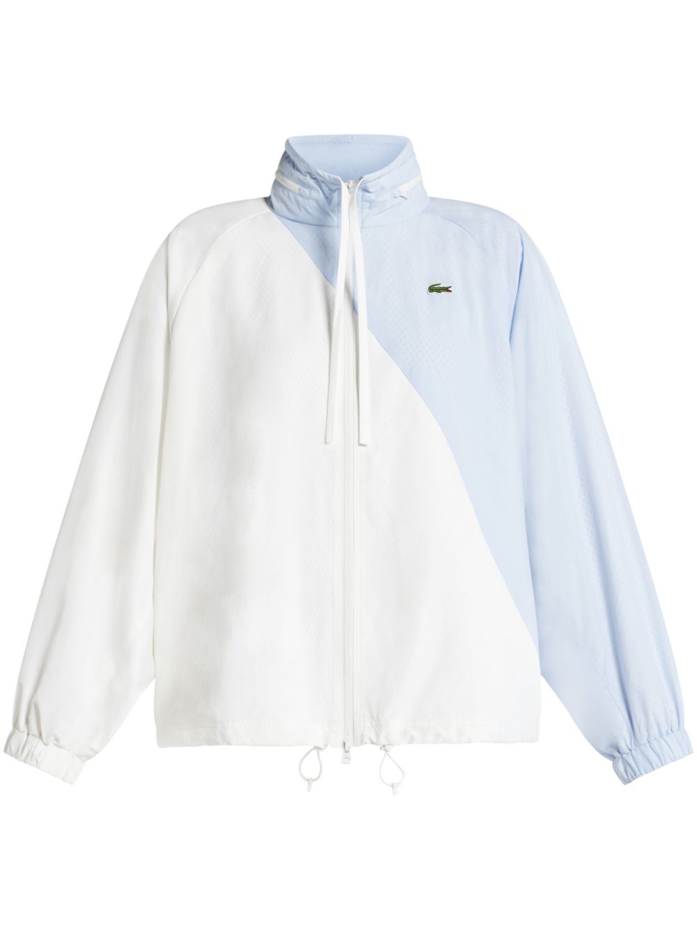 Two-tone mock-neck jacket - White