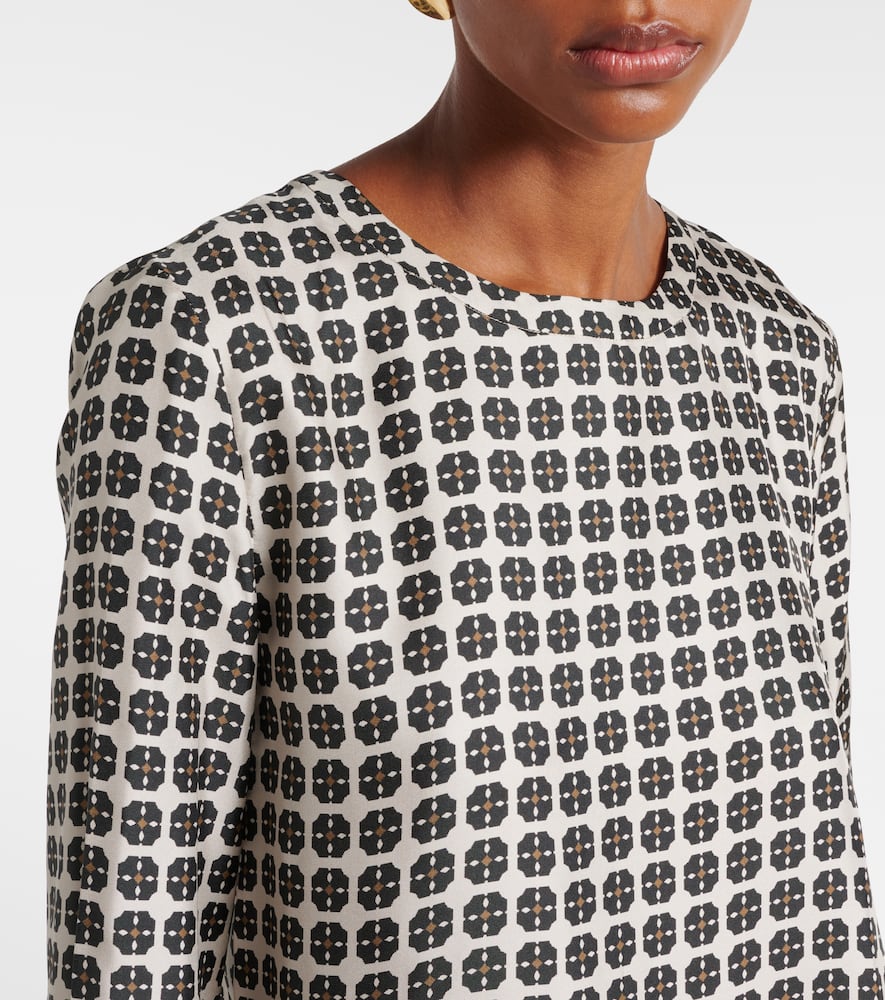 Ribes checked silk top
