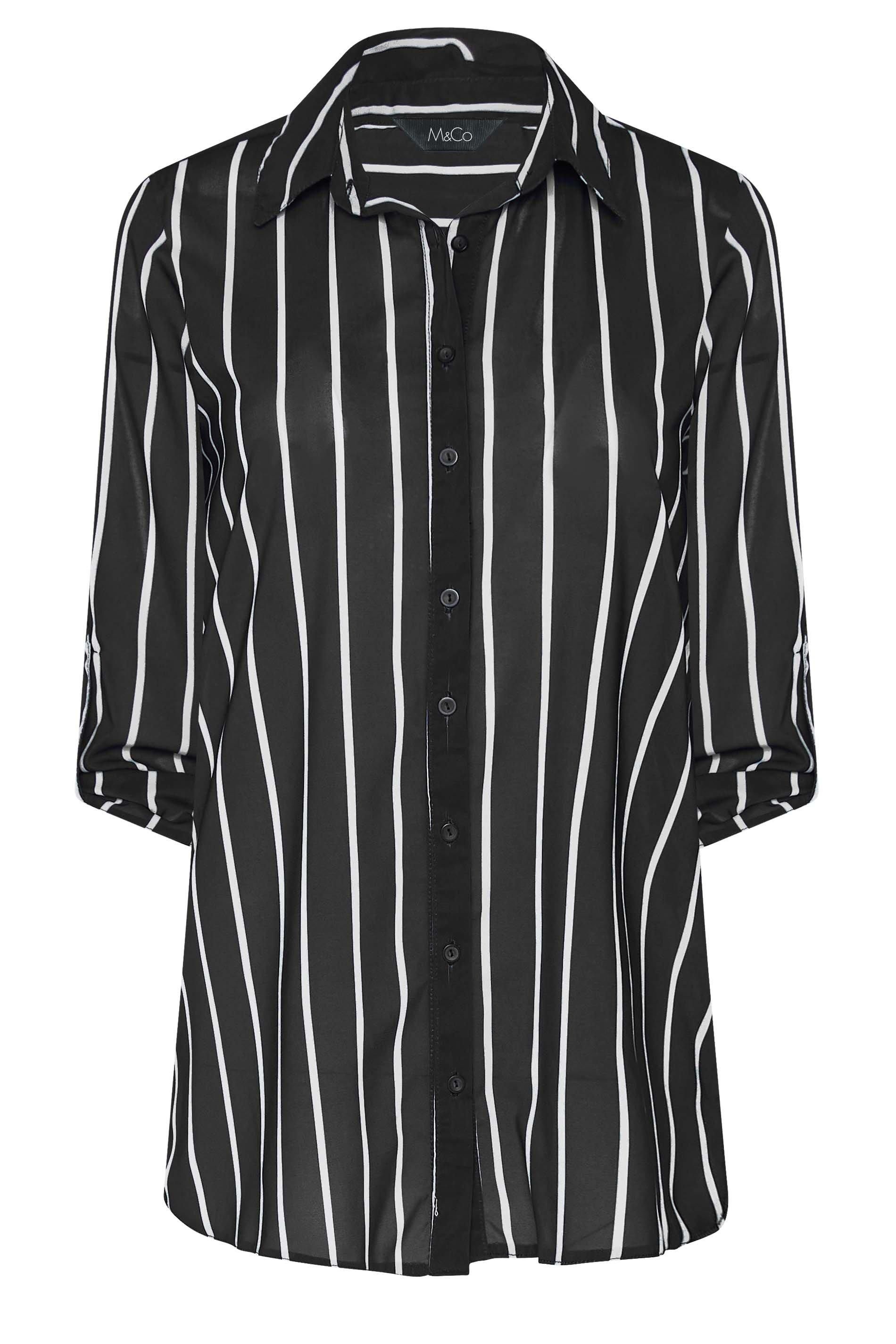M&Co Women's 3/4 Sleeve Blouse in Black