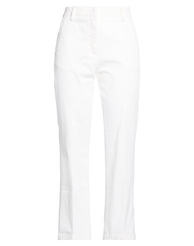 Woman Pants White Size 27 Cotton, Elastane