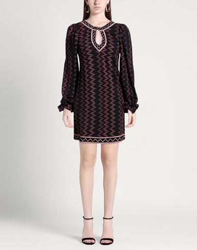 Woman Mini dress Black Size L Cotton, Polyester, Viscose, Metallic fiber, Polyamide