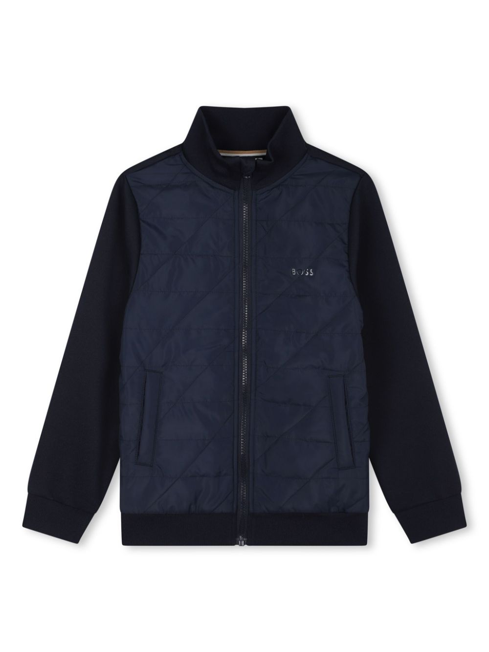 Quilted zip-up jacket - Blue