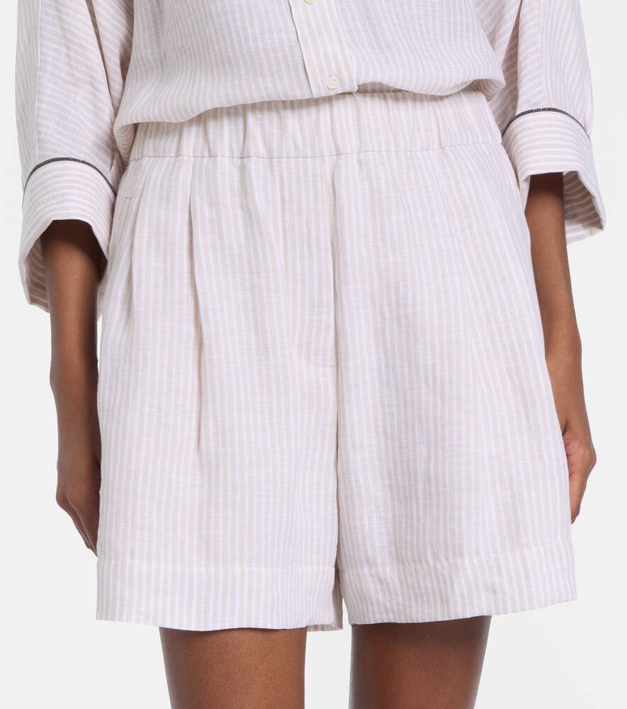 Striped linen Bermuda shorts