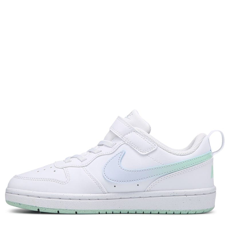 Kids' Court Borough Recraft Low Top Sneaker Little Kid Shoes (White/Mint/Blue)