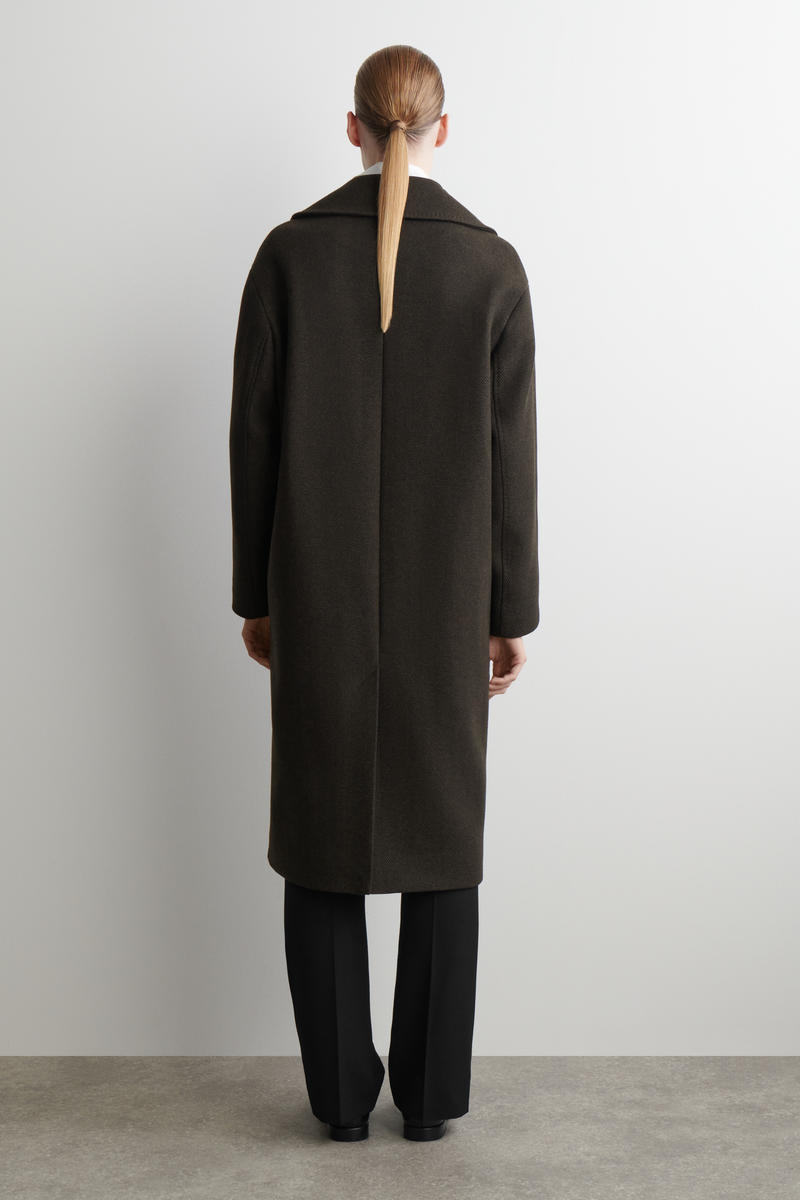 Oversized Double-Breasted Wool Long Coat