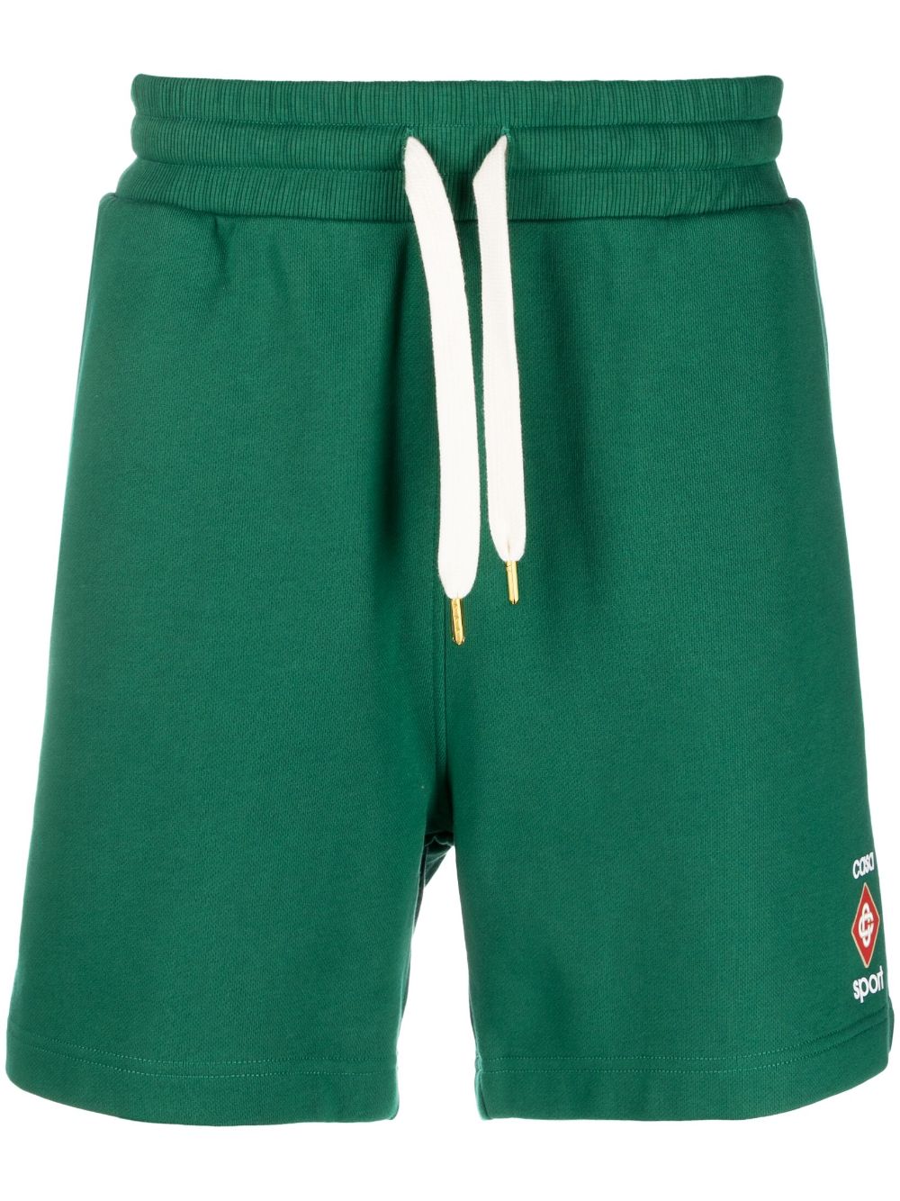 Logo-print drawstring track shorts - Green