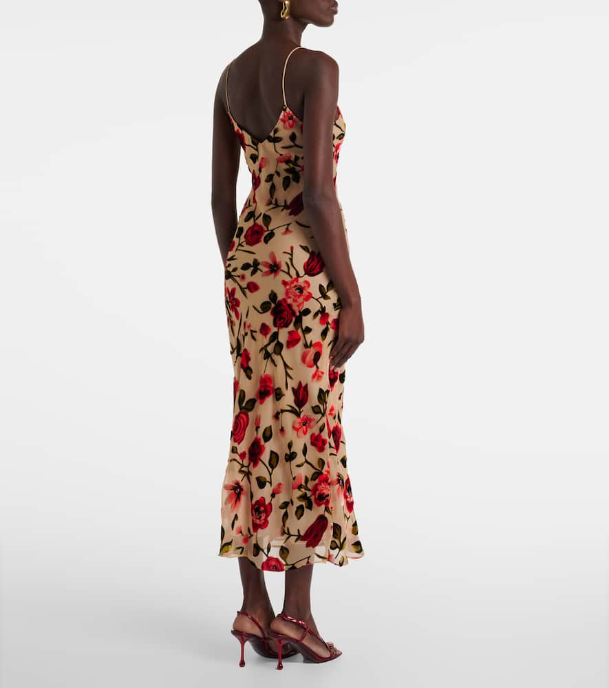Rodarte Sheer floral velvet devoré slip dress