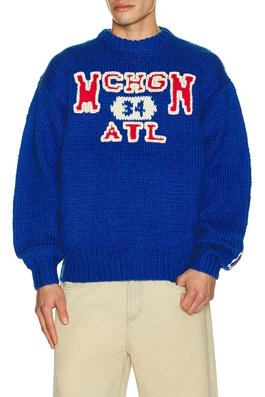 Rice nine ten Hand Knitting Sweatshirt in Blue - Blue. 1 also