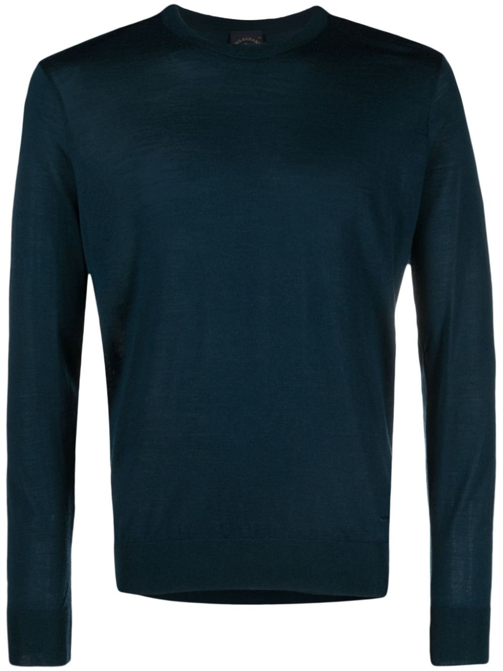 Crew-neck virgin wool jumper - Blue