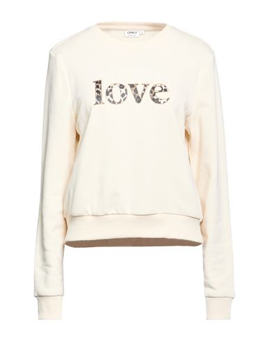Woman Sweatshirt Cream Size XS Cotton, Polyester