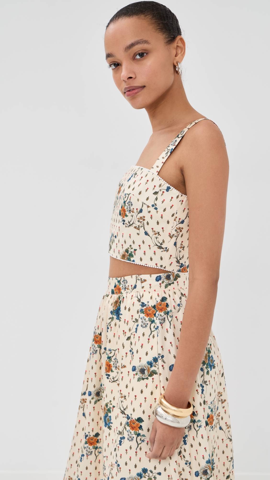Didi Cotton Top MINATURE FLORAL CREAM