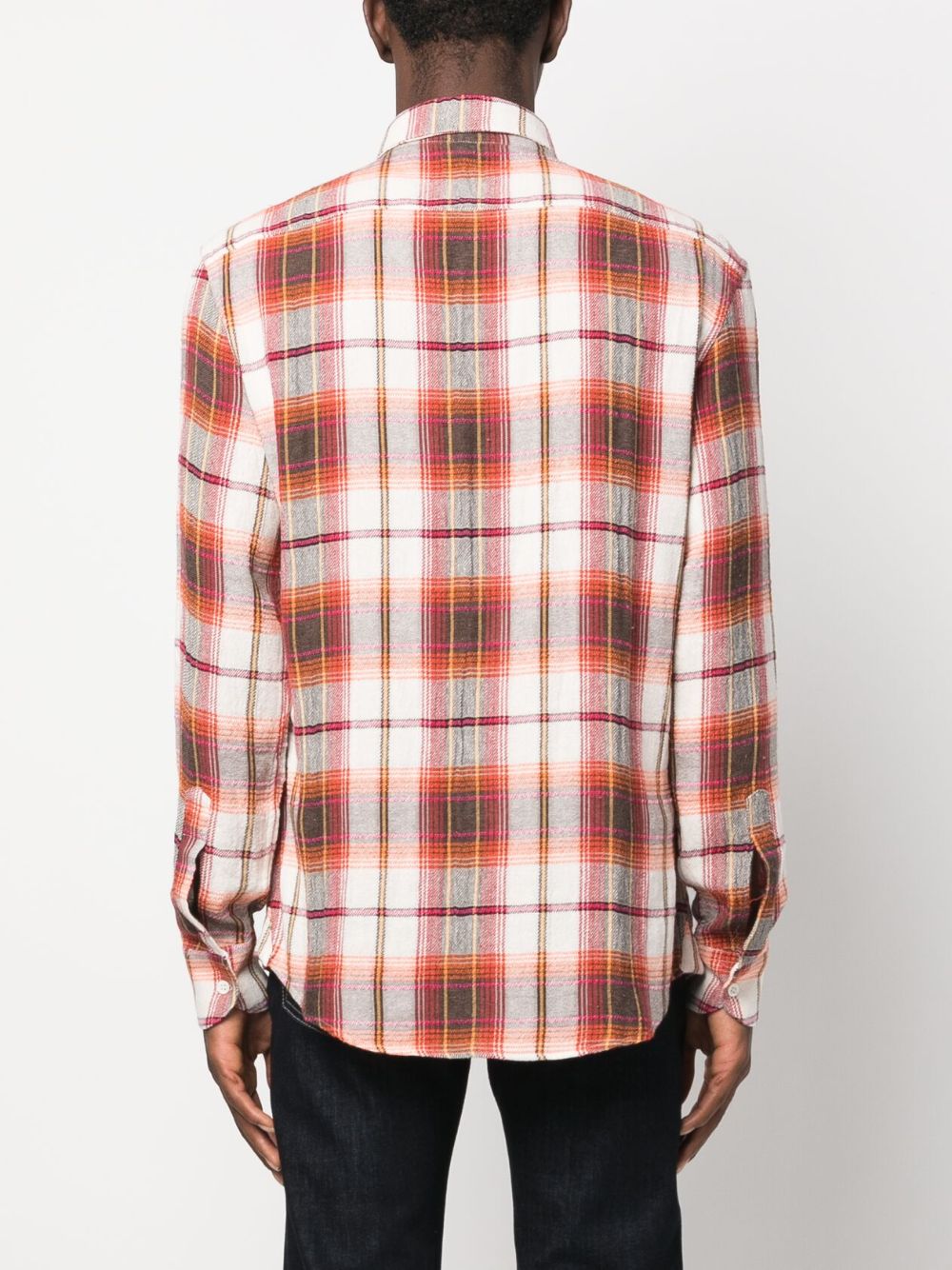 - Check Print Cotton Blend Shirt