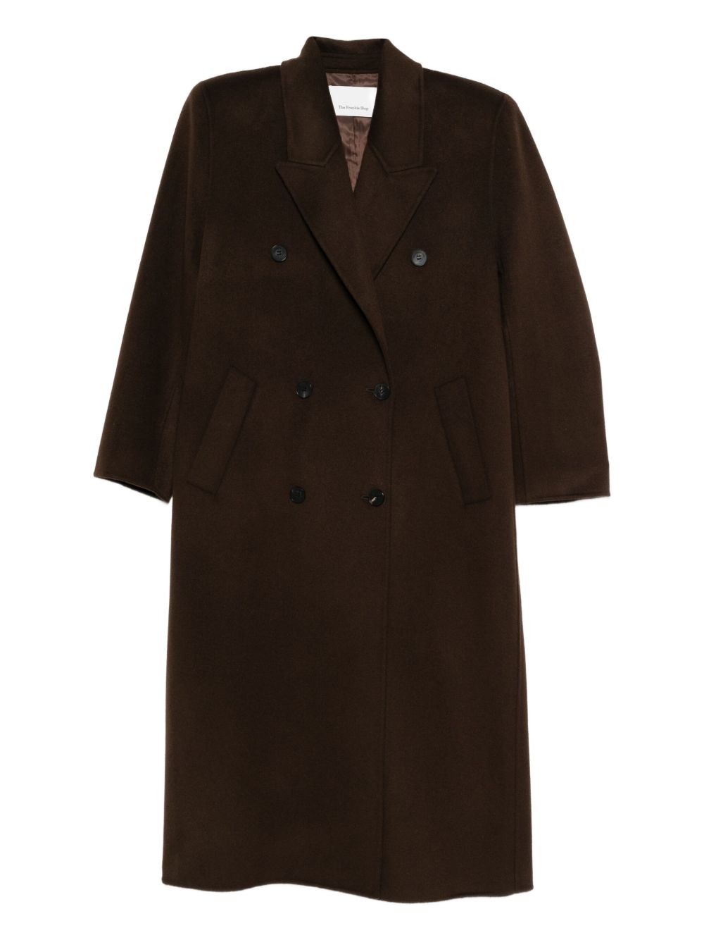 Wool Double-Breasted Coat — Brown