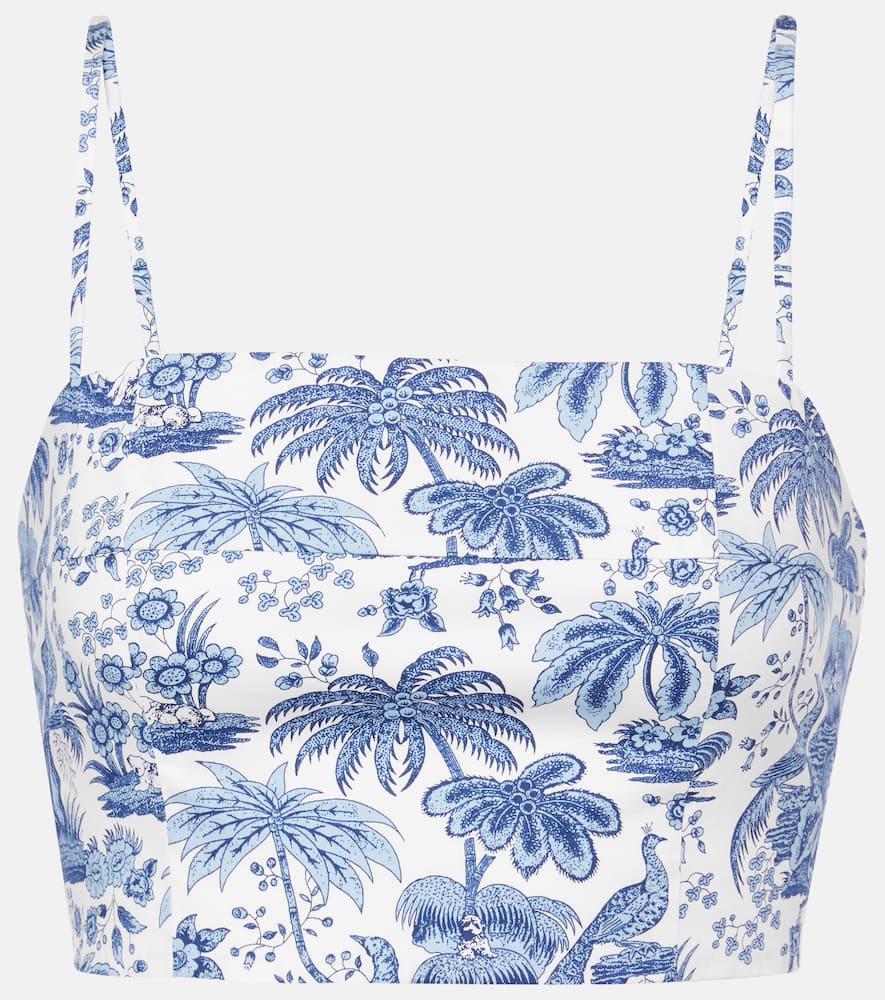 Federico printed cotton crop top