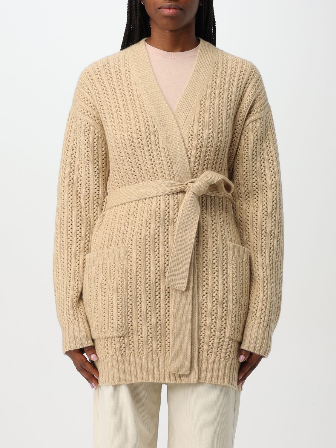 Cardigan Woman color Yellow Cream
