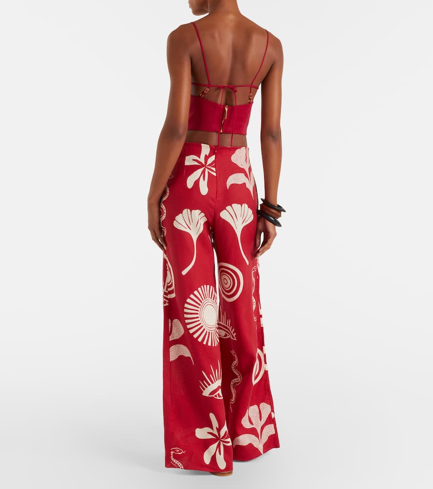 Imperia cutout linen crop top