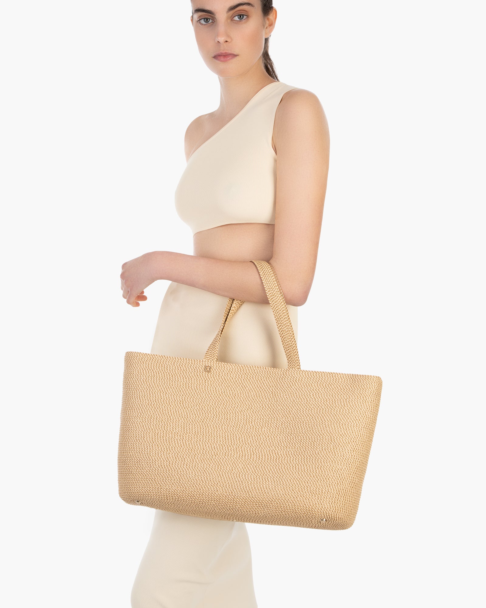 Sinclair Tote Bag - Jumbo, Water-Repellent Canvas Lining, Zip-Top Closure, Recycled Material, Original Peanut Color